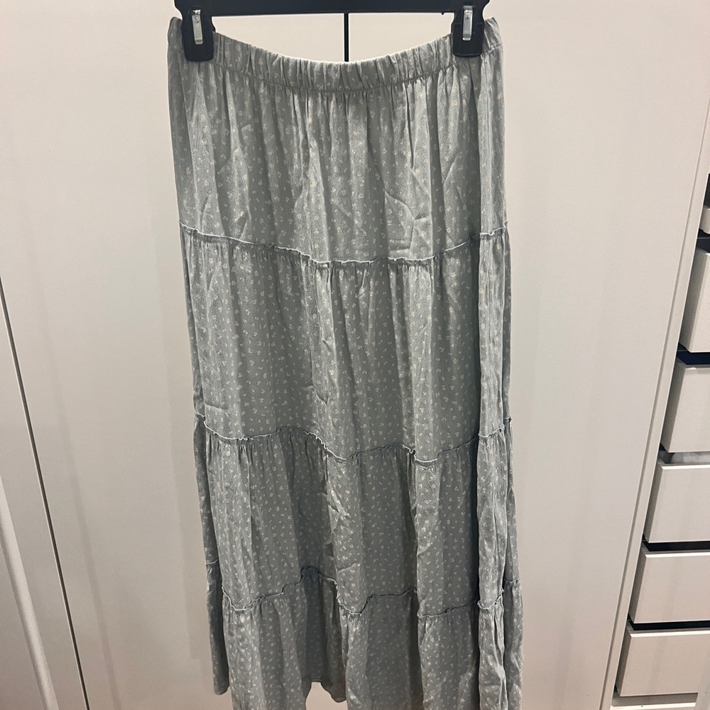 Elegant Light Gray Maxi Skirt for Women
